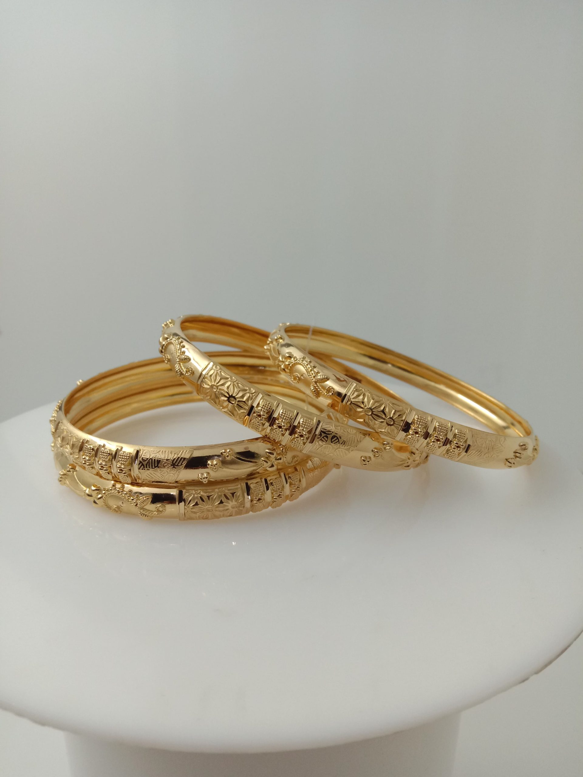 Engraved Gold Bangles