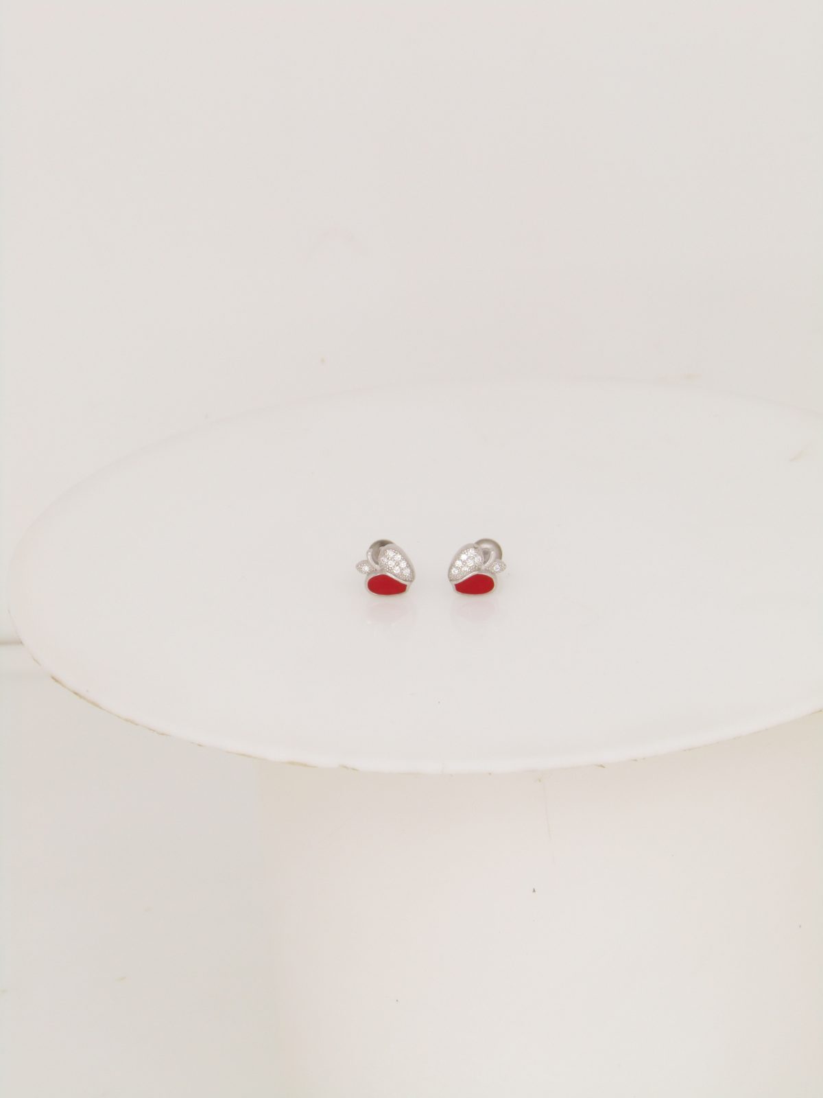 Silver Heart Studs